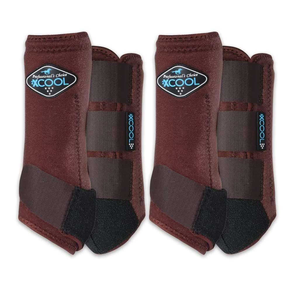 Luxury Professional's Choice 2XCool Sports Medicine Horse Boots – Breathable Durable 4-Pack Medium Chocolate Elegant