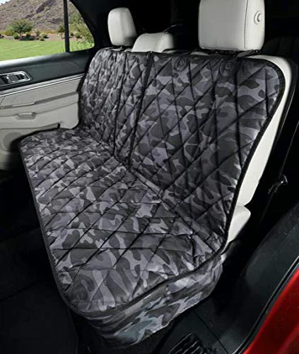 Trendy 4Knines Dog Seat Cover for Back Seat - Heavy-Duty Waterproof Protector 60 40 Split Regular Camo Flexible