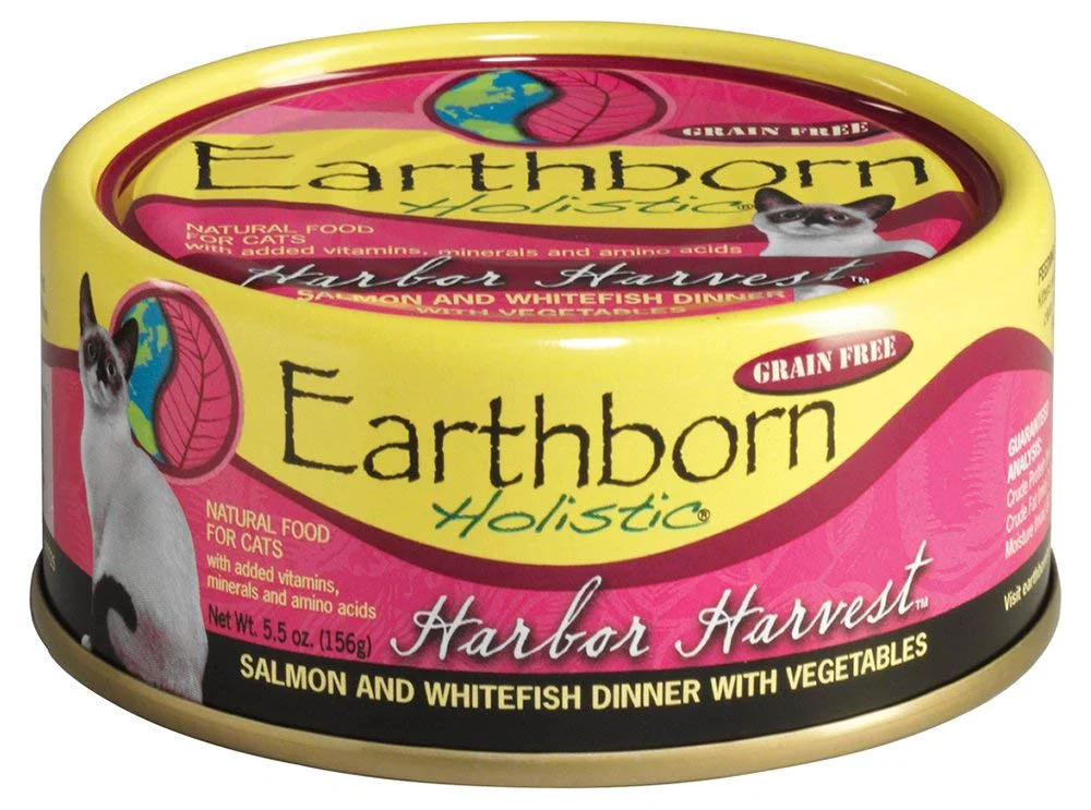 Reusable Earthborn Holistic Harbor Harvest Grain Canned Cat Food – Salmon Whitefish Dinner 5.5 oz Case of 24 Classic