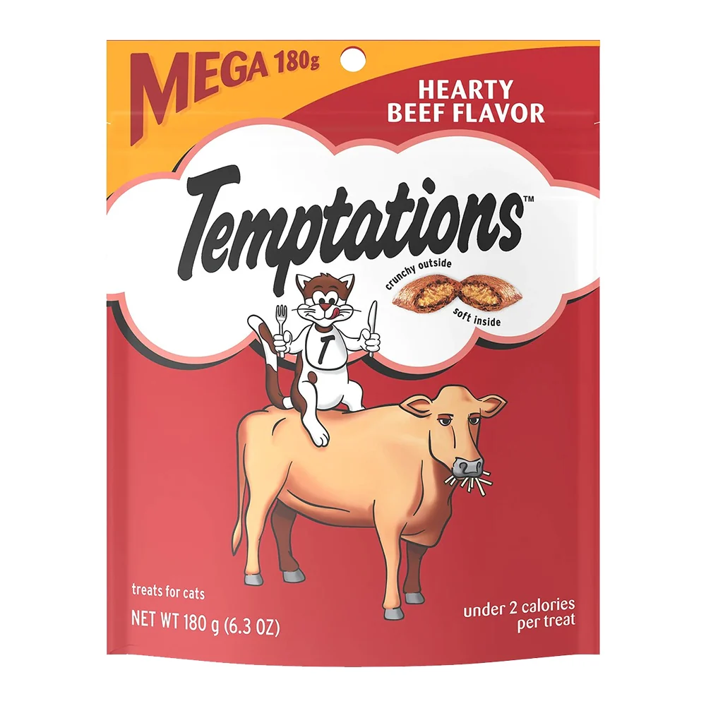 Reliable Temptations Classics Crunchy Soft Adult Cat Treats Hearty Beef 6.3-oz Practical