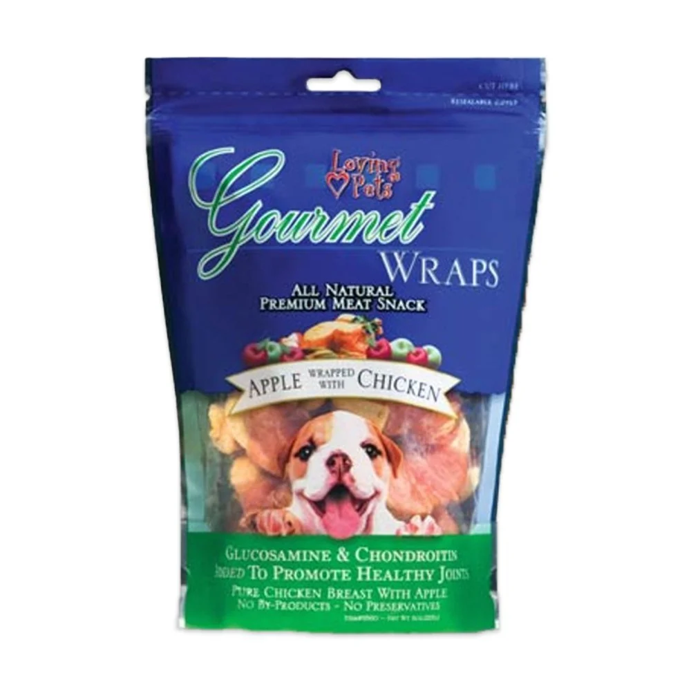 Eco-Friendly Loving Pets Gourmet Wraps Dog Treat Apple Chicken 6-oz Functional