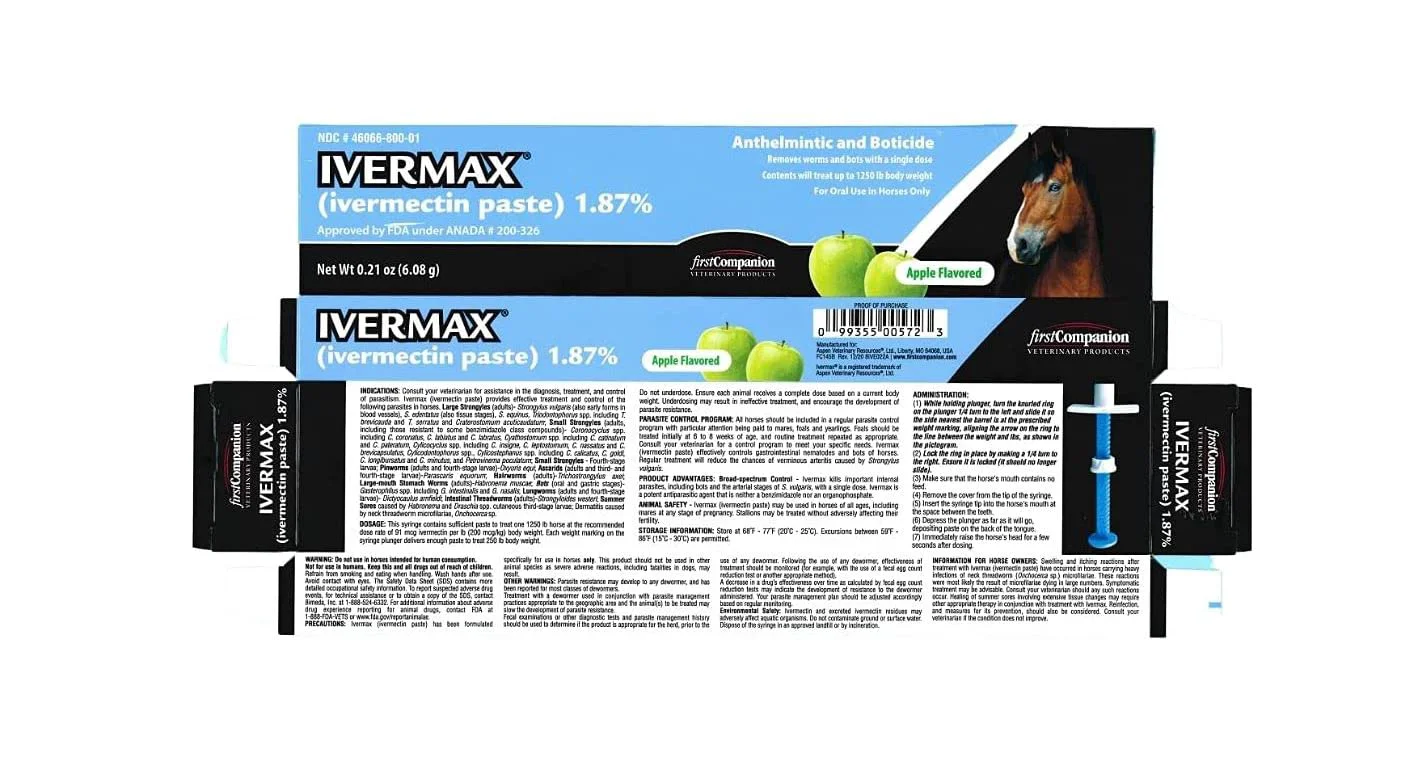 Smart Ivermax Ivermectin Paste 1.87 for Horses – 4 Pack Oral Dewormer Fast