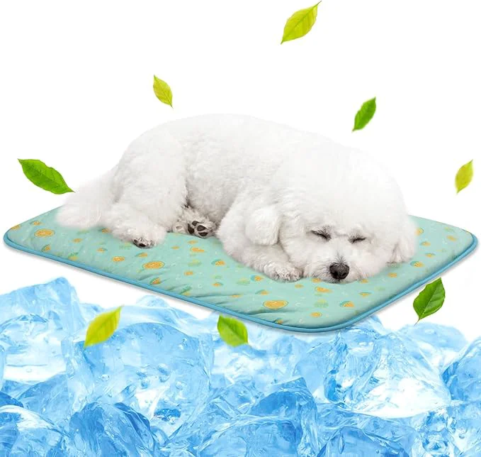 Proven NWK Pack of 4 Pet Cooling Mat -Q-Max 0.345 Ice Silk Cooling Mat for Dogs Cats Portable Washable Pet Cooling Blanket Car Seats Beds for Summer 4pcs Green Fruit 27'' X 20'' X 0.3'' About ThisOverview Premium