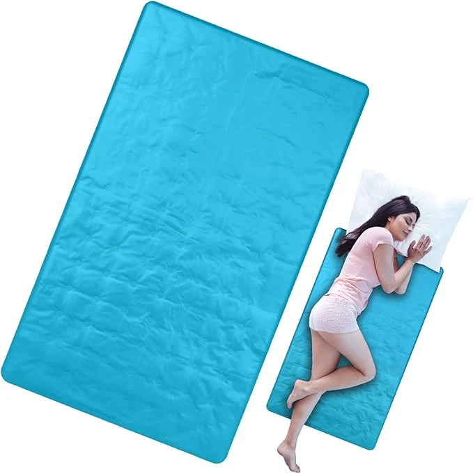 Organic Cooling Pad Mat for Sleep Cooling Mattress Pad Gel for Bed Relieve Pain Summer Hot Flashes Adult Pets No Water or Electricity Required Plain Light Blue 48 x 28 Inch About ThisOverview Excellent