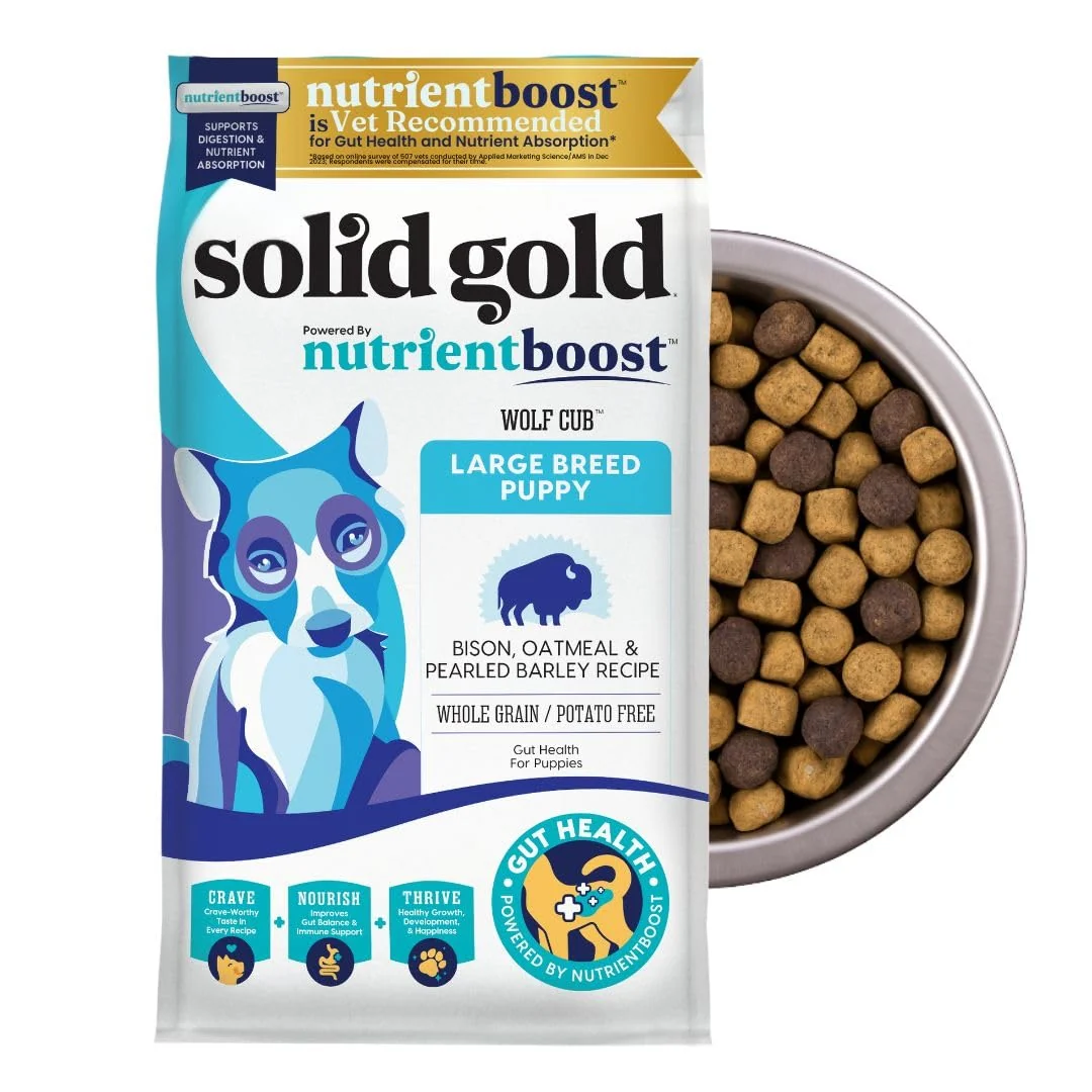 Proven Solid Gold Large Breed Puppy Food - High-Protein Bison Probiotics 22 lb Modern