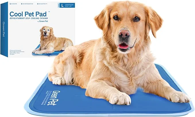 Enhanced The Green Pet Shop Cool Pet Pad - Large Blue - Self-Cooling Pressure Activated Mat for Dogs Cats from 46-80 lbs - Non-Toxic Gel No Water NeededAbout ThisOverview Next-Generation