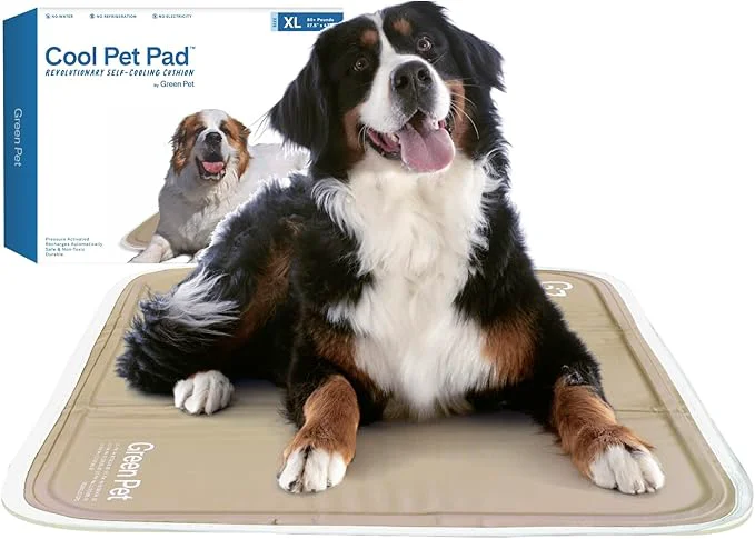 Specialty The Green Pet Shop Cool Pet Pad - Extra Large Latte- Self-Cooling Pressure Activated Mat for Dogs Cats from 80 lbs - Non-Toxic Gel No Water NeededAbout ThisOverview Dependable