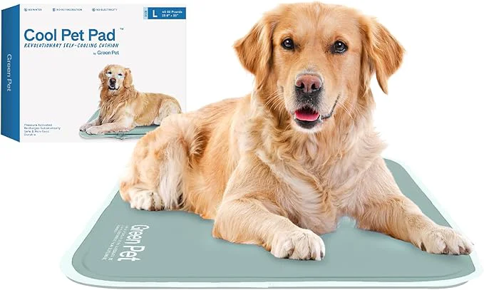 Secure The Green Pet Shop Cool Pet Pad - Large Sage Grey - Self-Cooling Pressure Activated Mat for Dogs Cats from 46-80 lbs - Non-Toxic Gel No Water NeededAbout ThisOverview World-Class