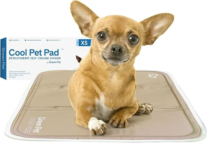 Smart The Green Pet Shop Cool Pet Pad - Extra Small Latte- Self-Cooling Pressure Activated Mat for Dogs Cats from 0-8 lbs - Non-Toxic Gel No Water NeededAbout ThisOverview Consistent