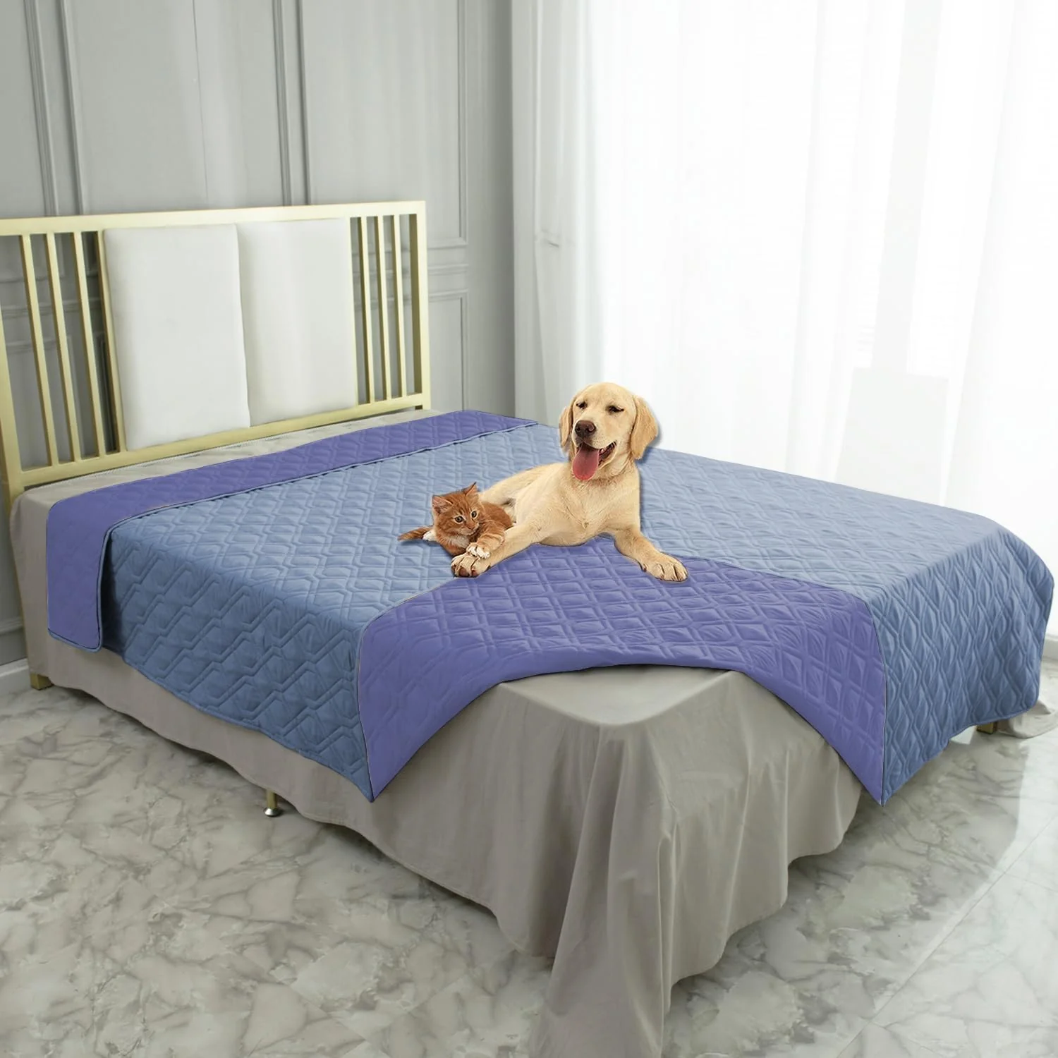 Artisan Ameritex Waterproof Dog Bed Cover Pet Blanket for Furniture Bed Couch Sofa Reversible Stylish