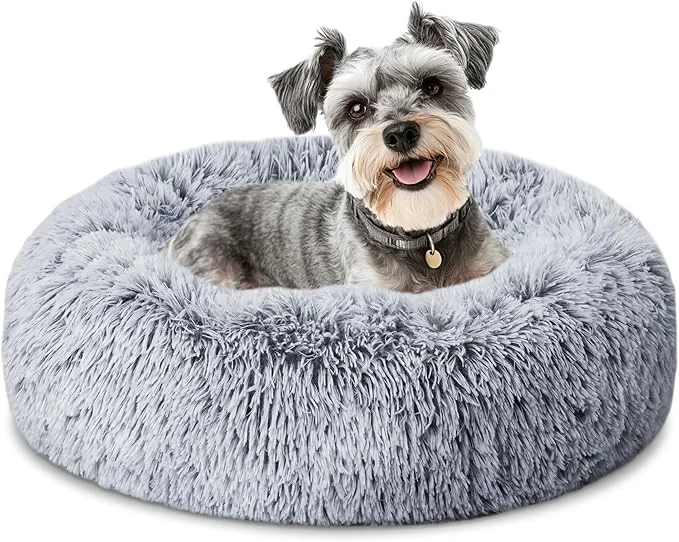 Dependable ELSKER HOME Calming Dog Cat Bed - Donut Washable Warming Soft Round 23 inch Dog Bed for Small Dogs Anti-Anxiety Fluffy Plush Cushion Fits up to 25 lbs Pets Gradient BlueAbout ThisOverview Powerful