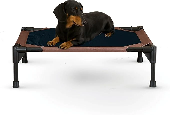 Easy-to-Use K H Pet Products Outdoor d Dog Cot Breathable Cooling d Cot Hammock Pet Bed for Small Dogs Washable Mesh Cover Raised Metal Frame Collapsible Portable - Small 22 X 17in ChocolateAbout ThisOverview Professional