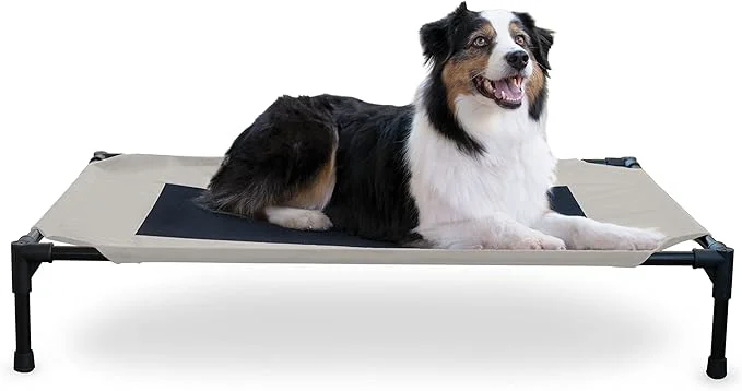 Trusted K H Pet Products Outdoor d Dog Cot Breathable Cooling d Cot Hammock Pet Bed for Large Dogs Washable Mesh Cover Raised Metal Frame Collapsible Portable - Large 42 X 30in TaupeAbout ThisOverview Healthy