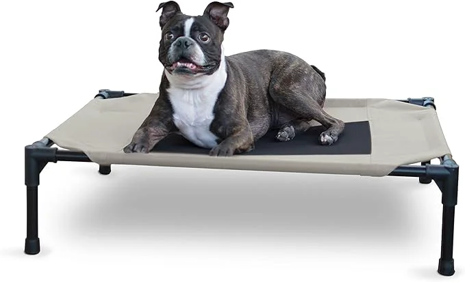 High-Quality K H Pet Products Outdoor d Dog Cot Breathable Cooling d Cot Hammock Pet Bed for Medium Dogs Washable Mesh Cover Raised Metal Frame Collapsible Portable - Medium 32 X 25in TaupeAbout ThisOverview Genuine
