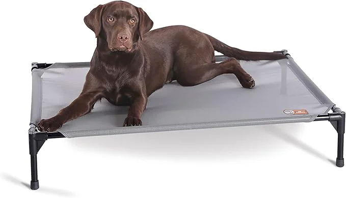 Optimized K H Pet Products d Outdoor Dog Cot Bed Raised Cooling Bed with Washable Breathable Mesh for Large Dogs Portable Raised Platform Pet Bed Heavy Duty Metal Frame Hammock Bed Large GrayAbout ThisOverview Refined