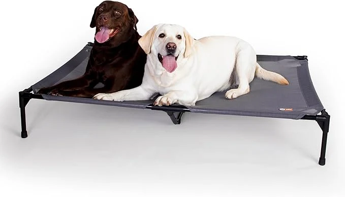 Dependable K H Pet Products d Outdoor Dog Cot Bed Raised Cooling Bed with Washable Breathable Mesh for Large Dogs Portable Raised Platform Pet Bed Heavy Duty Metal Frame Hammock Bed Jumbo GrayAbout ThisOverview Effective