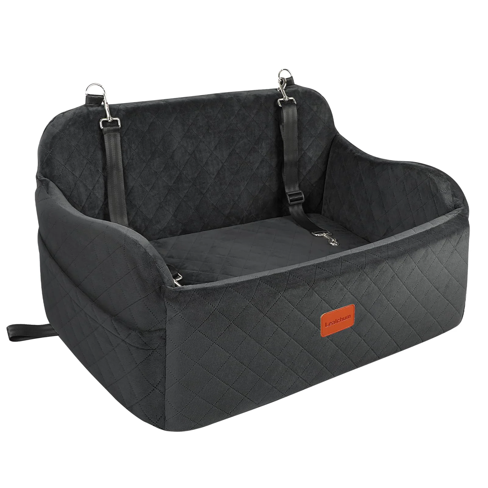 Artisan Lealchum Large Dog Car Seat with Memory Foam – Safe Easy Install for 2 Small Dogs Responsible