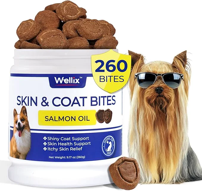 Effective 260 Bites Wellix Dog Skin and Coat Supplement - Long-Lasting Omega 3 Fish Oil for Dogs - Supports Skin Coat Itching Relief Anti-Shedding Tasty Dog Allergy ChewsAbout This Contemporary