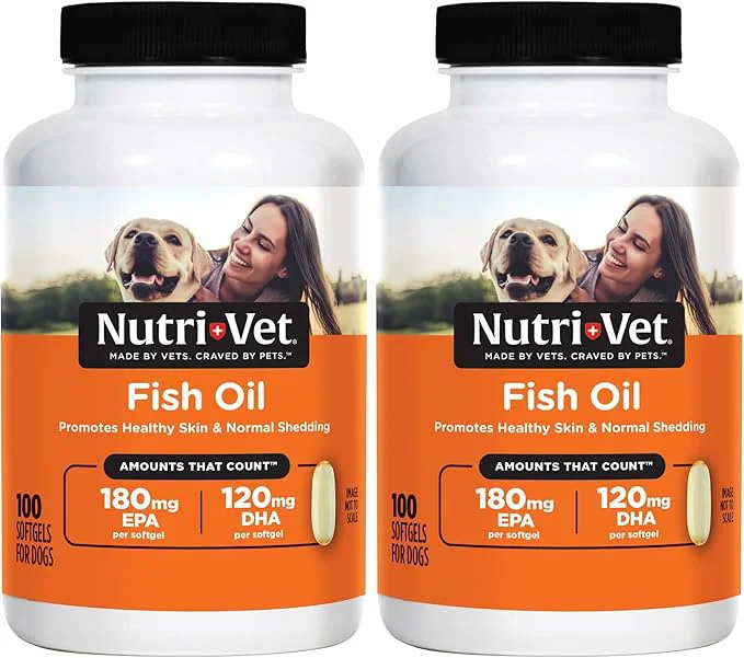 Consistent Nutri-Vet Fish Oil Supplement for Dogs Omega 3 Fish Oil for Dogs Pet Supplies Pet Vitamins and Supplements EPA DHA Formula Puppy Vitamins Shed Control New Puppy Essentials 100 Count Pack of 2 About This Green