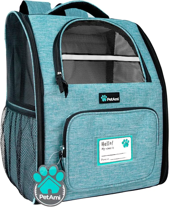 Reusable PetAmi Dog Backpack Carrier for Small Large Cat Ventilated Pet Hiking Backpack Smooth