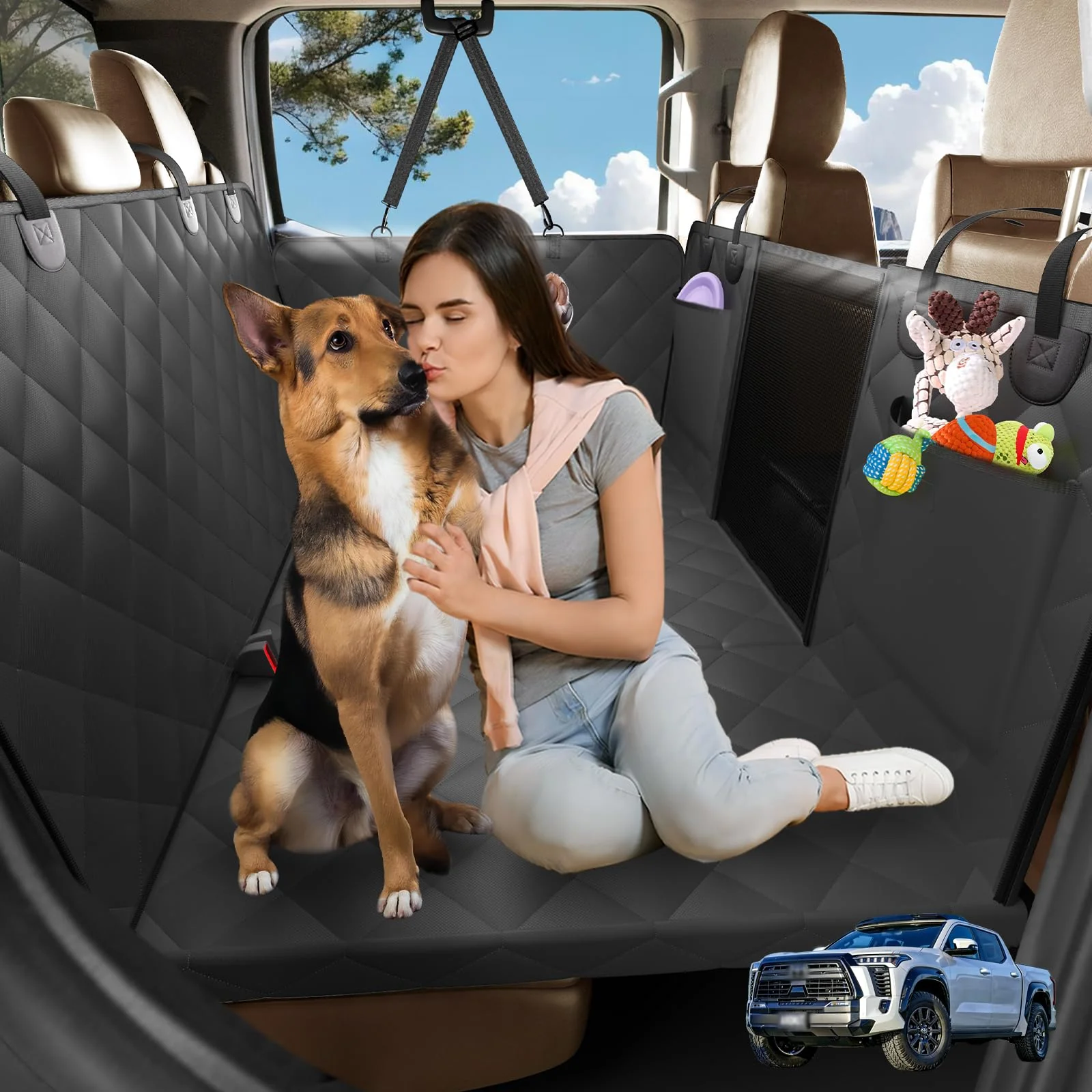 Artisan AIEDOULER XL Truck Back Seat Extender for Dogs – Full-Size Crew Cab Hammock 59x29 World-Class