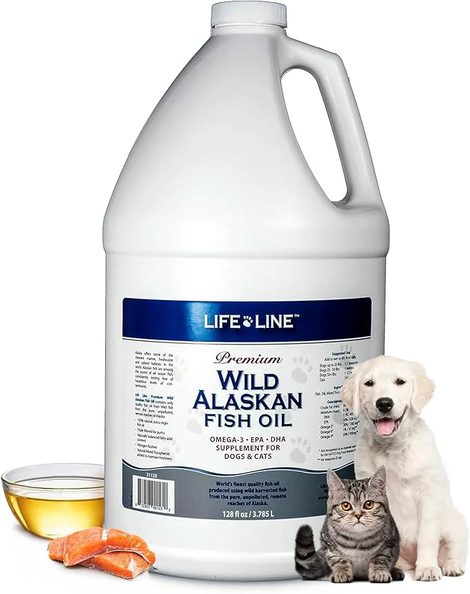 Selected Life Line Pet Nutrition Wild Alaskan Fish Oil for Dogs and Cats 128oz – Omega 3 Fish Oil Supplement for Skin Coat Brain Eye Heart HealthAbout This Prestigious