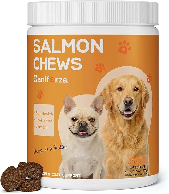 Environmentally Friendly Omega 3 Fish Oil 200 Soft Chews for Dogs with Algae Omega-3 Salmon Oil Kelp Biotin Skin Coat Support Comfort for Itchy Skin Immune SupportAbout This User-Friendly