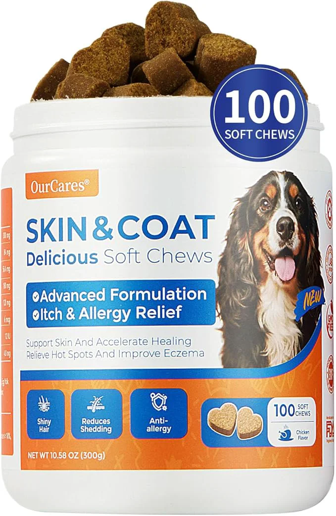 Trendy Fish Oil Soft Chews for Dogs Omega 3 for Dogs Soft Chews Dog Fish Oil Treats for Skin Coat Low-Fishy Formula Daily Supplements for Dogs Dog Food Companion Chicken Flavor 100 Ct About ThisOverview Effective