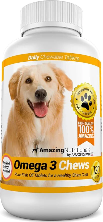 First-Class Omega 3 for Dogs - Omega 3 Fish Oil for Dogs Supplement for Itchy Skin Relief for Dry Skin and Hot Spots and Shedding Coat with EPA and DHA Fatty Acids - 120 Salmon Flavor ChewsAbout ThisOverview Premium Material