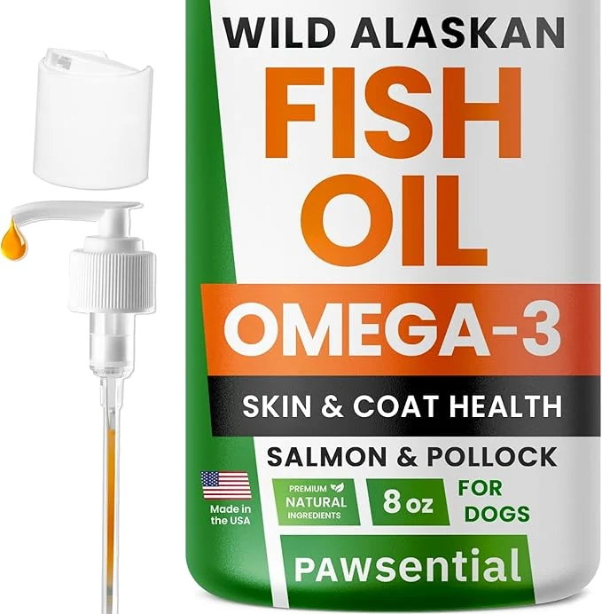 Trusted Omega 3 Fish Oil for Dogs Cats - Made with Wild Alaskan Salmon Oil Liquid Fish Oil Supplement for Pets with Omega 3 EPA DHA Fatty Acids Ingredients Taste — by Vets About This Next-Generation