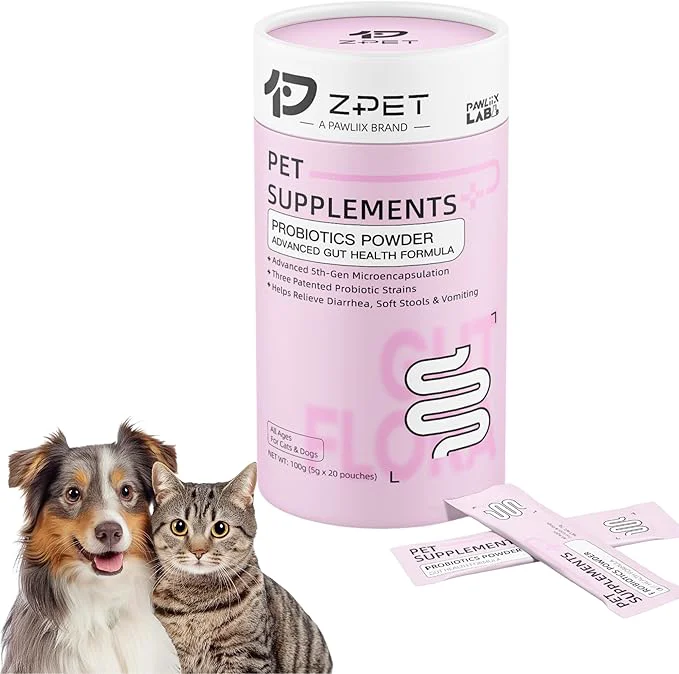 Detailed ZPET Probiotics Powder for Dogs Cats – 5th-Gen Microencapsulation with 3 Patented Strains – Gut Health Digestive Support – Helps with Diarrhea Stool Odor Appetite – 100g 5g×20 Piuches About This First-Class