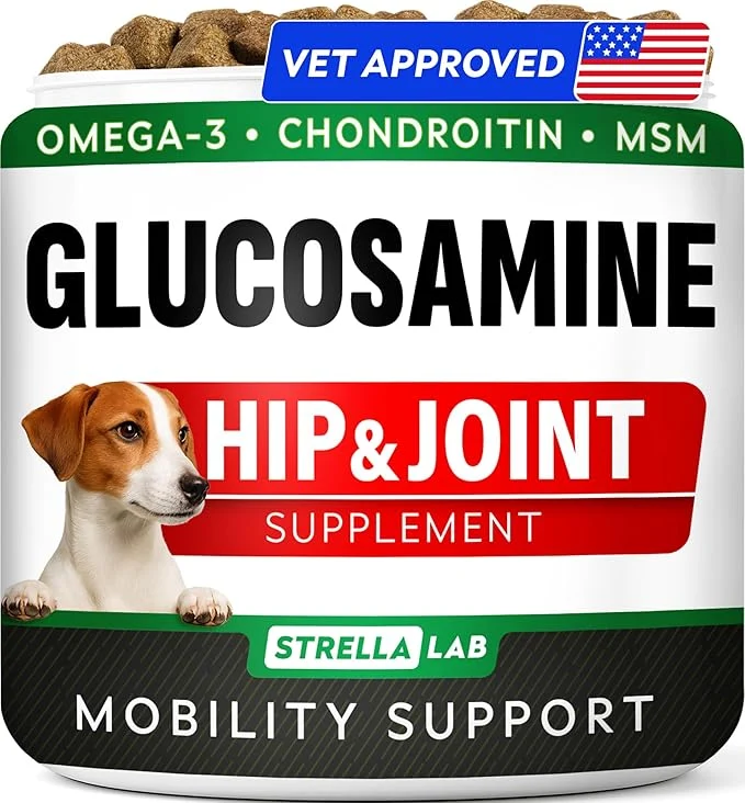 Sustainable Glucosamine Treats for Dogs - Joint Supplement w Omega-3 Fish Oil - Chondroitin MSM - Advanced Mobility Chews - Joint Pain Relief - Hip Joint Care - Chicken Flavor - 120 Ct - Made in USAAbout This Artisan
