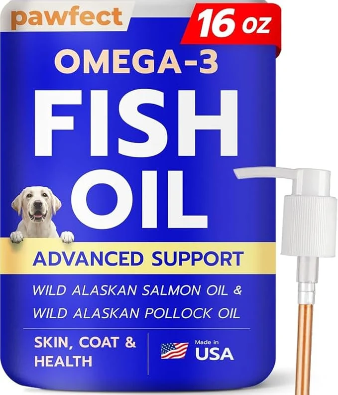 Solid PAWFECTCHEW Fish Oil for Dogs - Natural Omega-3 - Skin Coat Support - Liquid Food Supplement for Pets - Natural EPA DHA Fatty Acids for Joints Immune Heart Health 16 fl ozAbout ThisOverview Trendy
