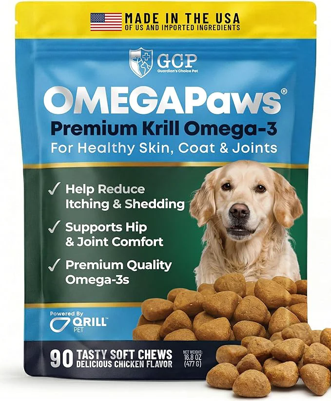 Stylish Omega 3 for Dogs – Dog Joint Support Soft Chews – Fish Oil Supplement for Dogs with EPA DHA – Krill Oil Dog Chews – Supports Skin CoatAbout This Selected