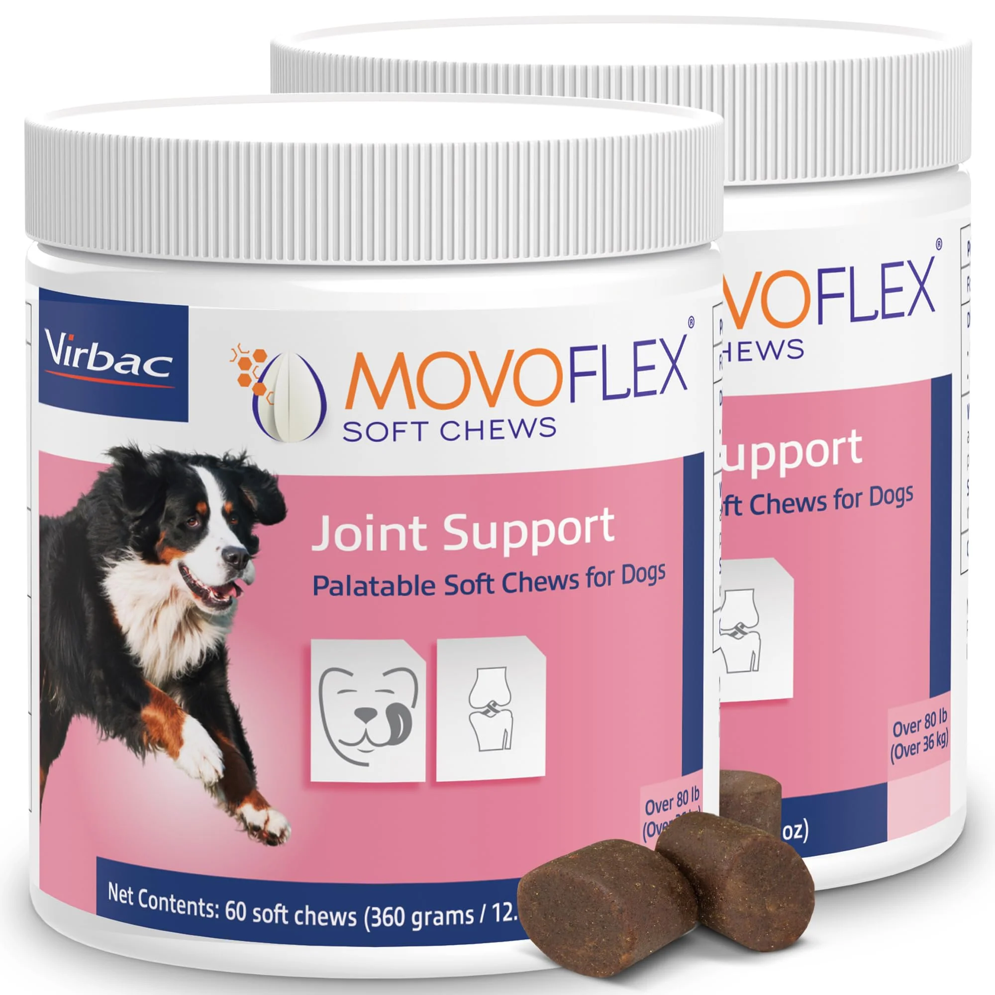 World-Class MOVOFLEX Soft Chews for Large Dogs — Hip Joint Support 120 Count by Virbac Recyclable