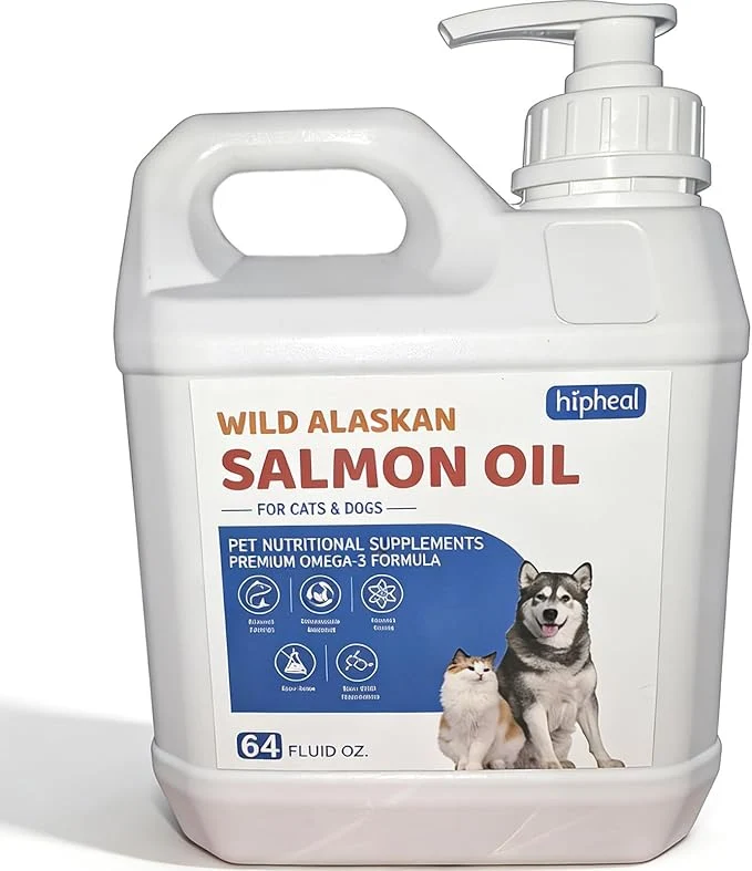 Safe Wild-Caught Salmon Oil for Dogs Cats - Omega 3 EPA DHA Fish Oil Liquid Supplement for Skin Coat Health 64 FLOZ Fish Oil About This Modern