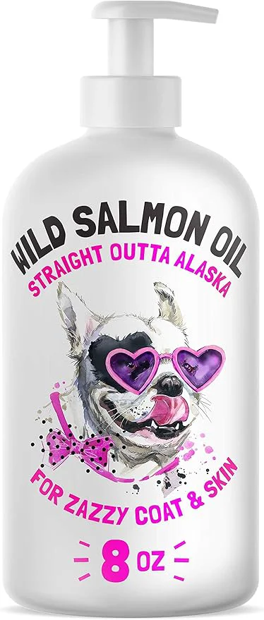 Breathable Wild Alaskan Salmon Oil for Dogs Cats - Pure Fish Omega 3 6 9 Liquid EPA DHA Fatty Acids - Skin Coat Supplement - Supports Joint Function Brain Eye Immune Heart Health - Made in USA 8 ozAbout This High-Quality