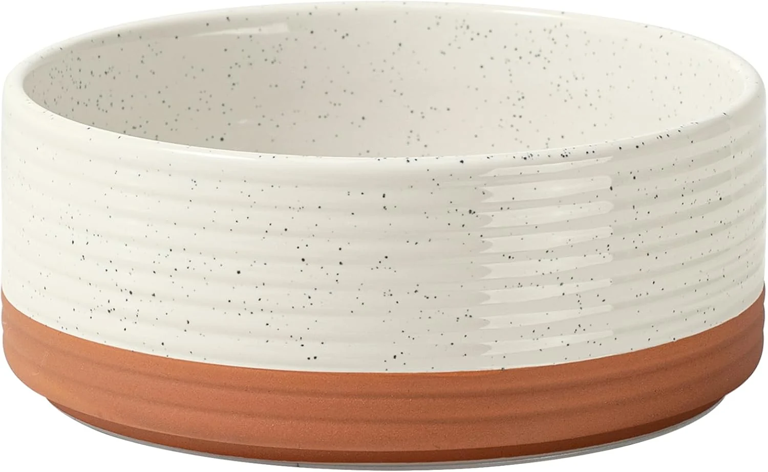 Traditional Ceramic 6.1inch Dog Bowl for Small Breed Dogs Anti-Slip and Weighted Pet Food and Water Dishes Single Bowl Vanilla White Top-Quality