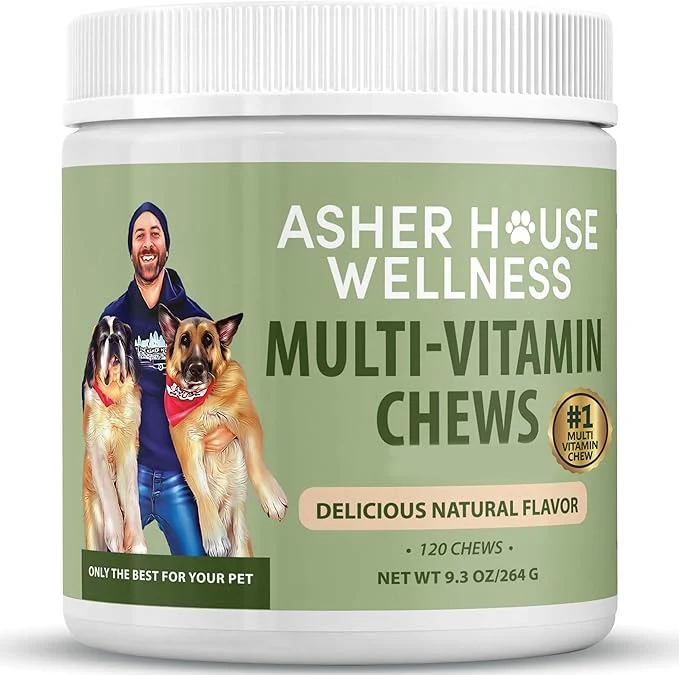 Original Design Asher House Wellness Dog Multivitamin Chews - Dog Vitamins and Supplements Soft Chew for Pet Dogs with Probiotics Flaxseed Colostrum - Comprehensive Health Support from Puppy to Senior 120 ChewsAbout ThisOverview Smart