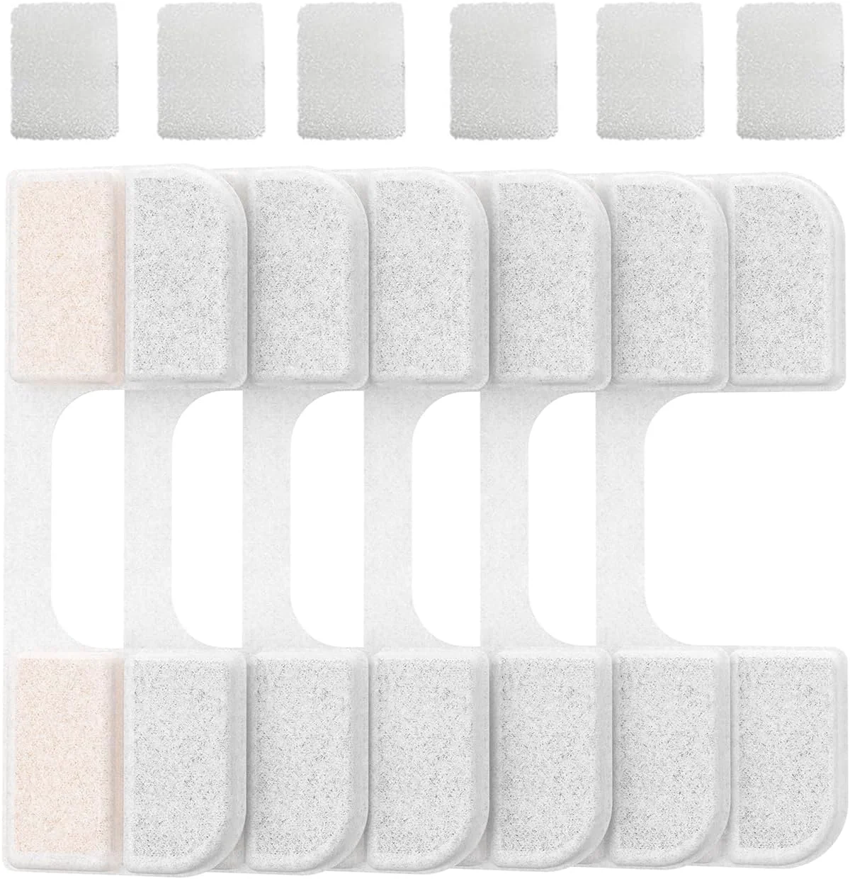 Breathable 6 Pack Filters 6 Pump Sponges for Cat Water Fountain FN-W17 - 108oz 3.2L Pet Water Fountain Filters Smooth