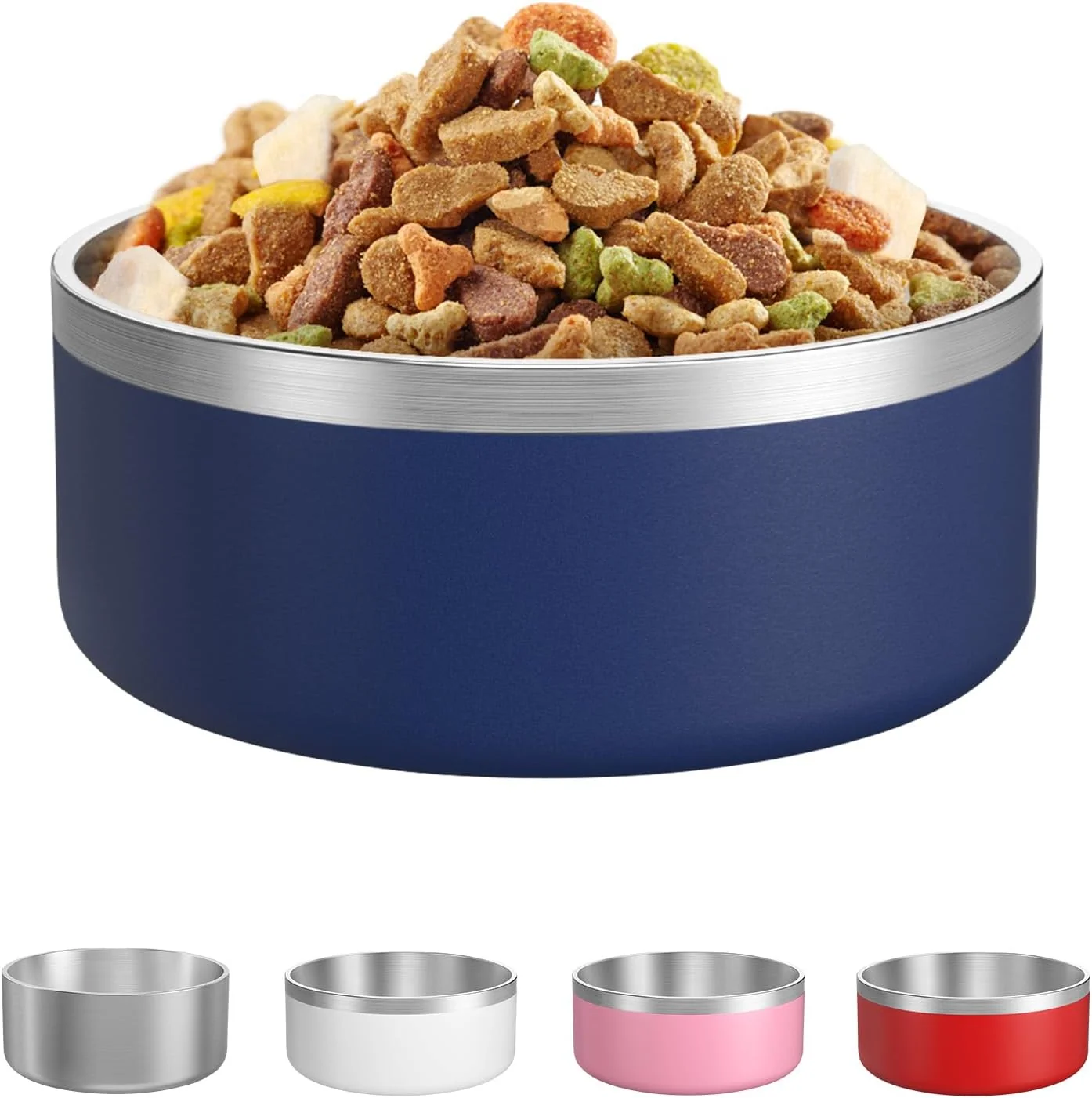 Versatile LIANLAI Dog Bowls Rust-Resistant Stainless Steel Dog Bowls Spill Proof Double Puppy Dishes for Food Dishwasher Safe Blue，40 oz Unique
