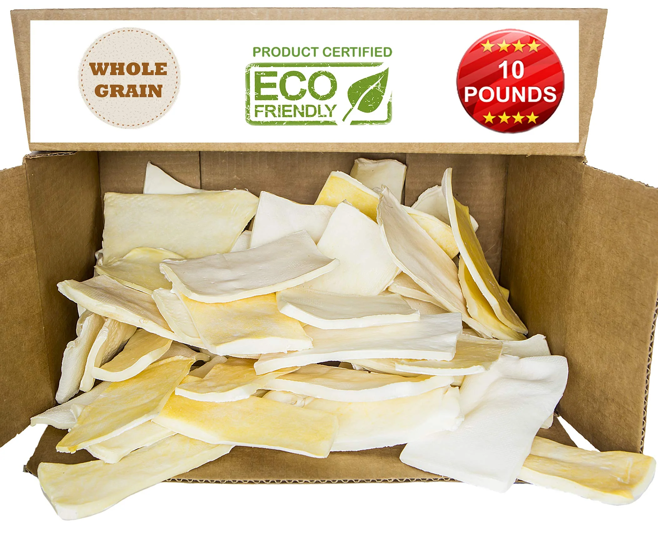Next-Generation Brazilian Pet Premium Thick Cut Rawhide Chips – 10 lb Bag No Preservatives Long Lasting Chews Efficient