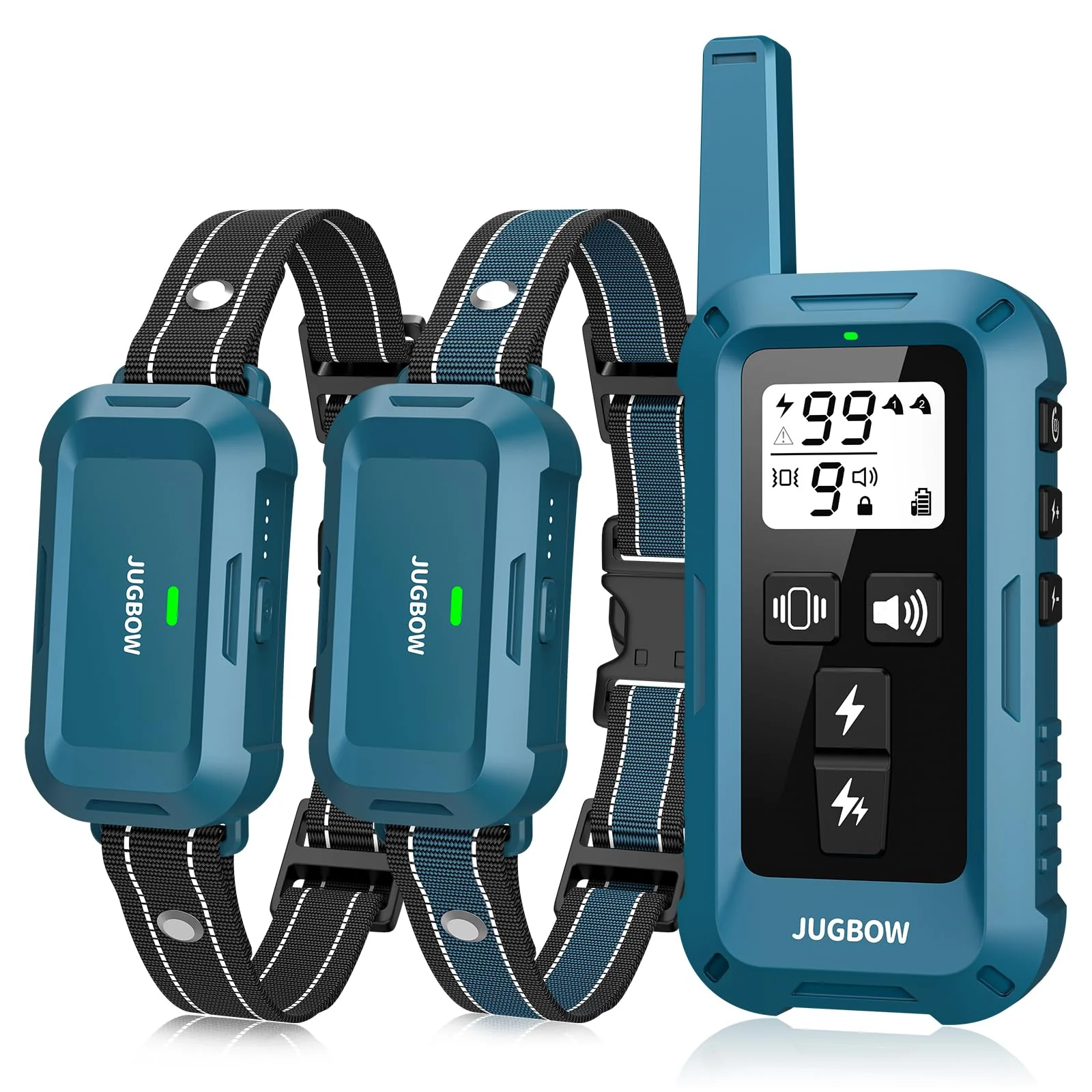 Proven Jugbow 2 Dogs 4200FT Training Collar with Remote – IPX7 Waterproof for 10-120 lbs Traditional