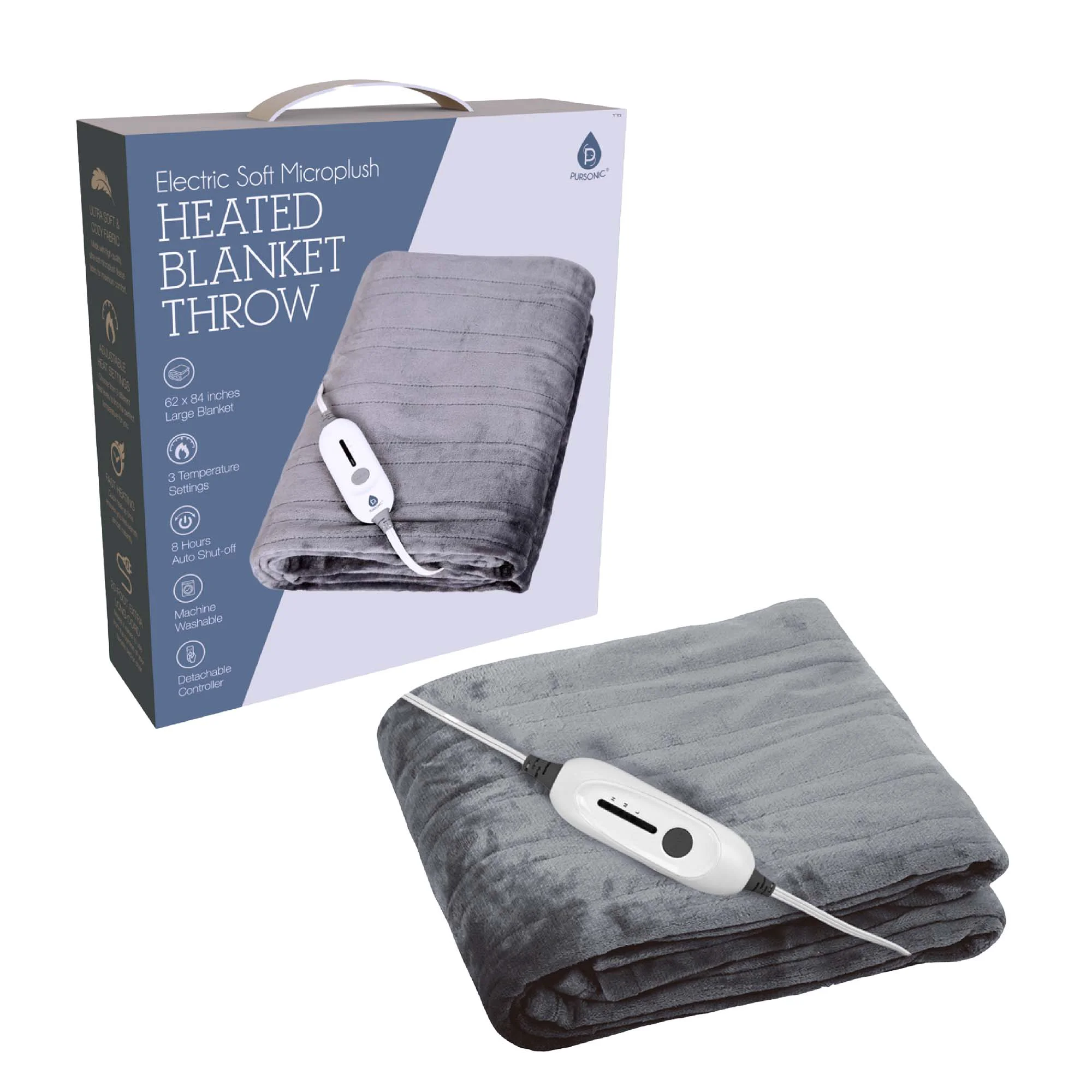 Effective Electric Soft Microplush Heated Blanket Throw – 62x84 Inches Fast Heating with 3 Temperature Settings Trusted