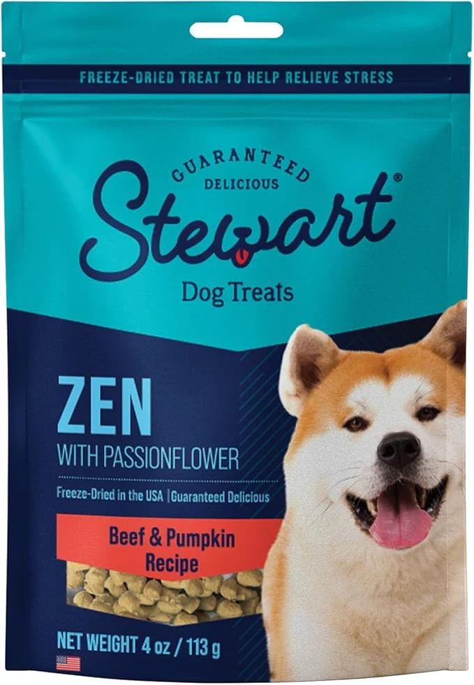 Solid Stewart ze Dried Dog Treats Zen Beef Pumpkin Anxiety Relief Grain 4 Ounce Resealable Pouch Made in USAAbout This Enhanced