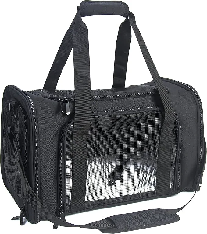 Easy-to-Use Soft Sided Carrier for Small Medium Cats Dogs Removable Pad Collapsible Travel Exceptional