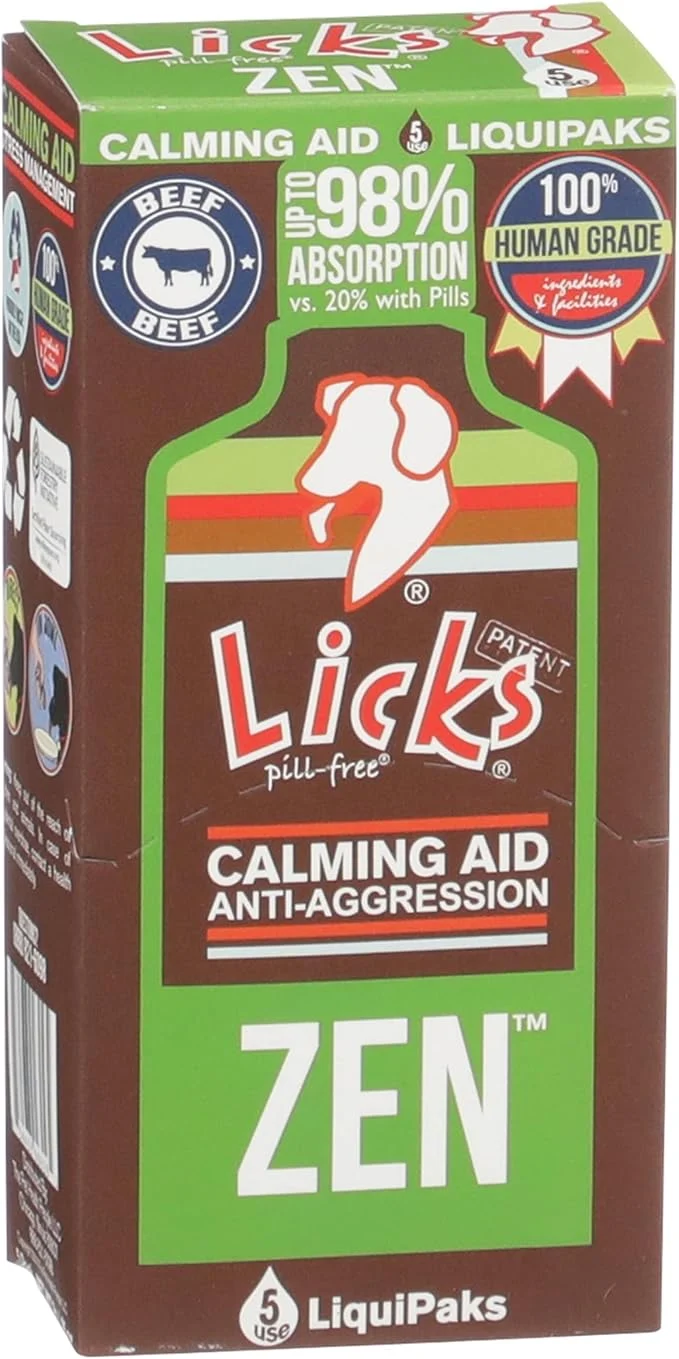 Soft Licks Pill Zen Dog Calming - Calming Aid Supplements for Aggressive Behavior Nervousness - Treats for Stress Relief Dog Health - Gel Packets - Braised Beef Flavor 5 UseAbout This Classic