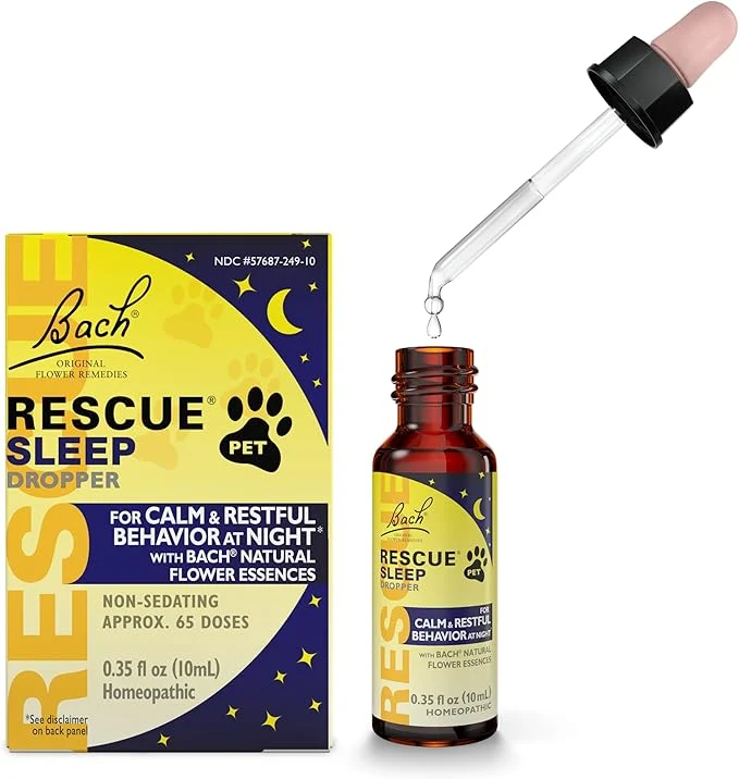 Versatile Rescue Pet Sleep Dropper - 10 mL - Sleep Aid for Dogs Cats with Bach Natural Flower Essences - Sedative- Homeopathic Liquid Formula - For All Breeds Ages WeightsAbout This Fashionable