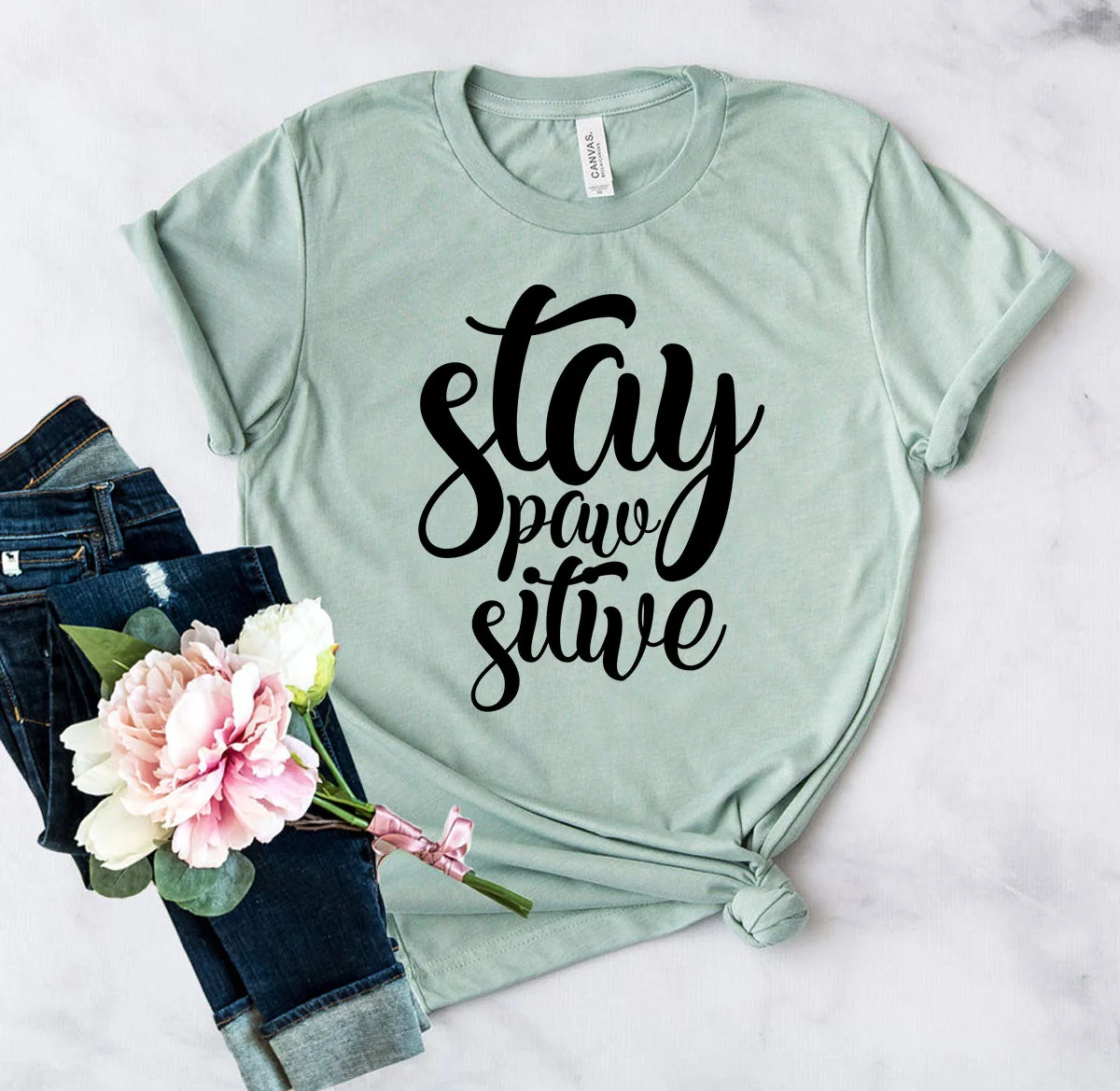 Responsible Stay Paw Sitive T-Shirt Top-Quality