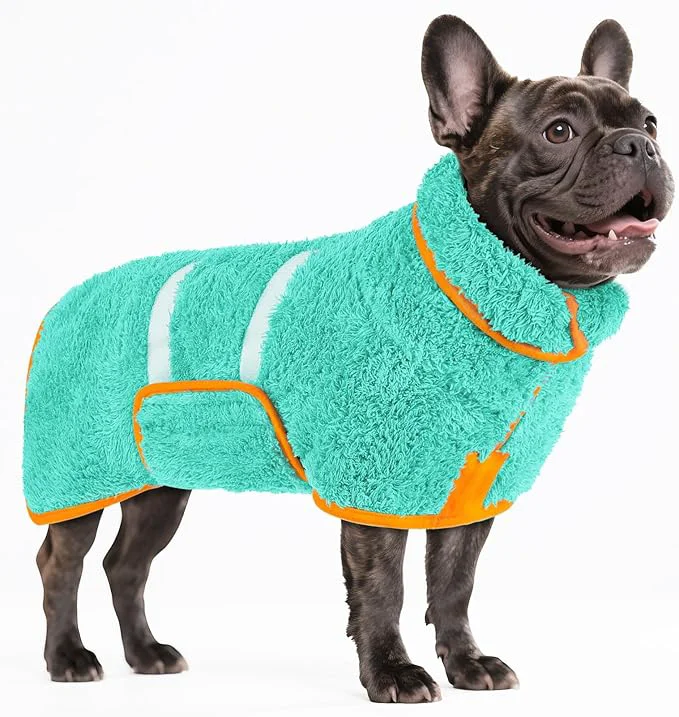 Crafted Bienbee Dog Bathrobe Quick Drying Super Absorbent Dog Robes for After Bath Warm Keeping Dogs Towel Dogs Bath Supplies Lake Green MAbout ThisOverview Smart